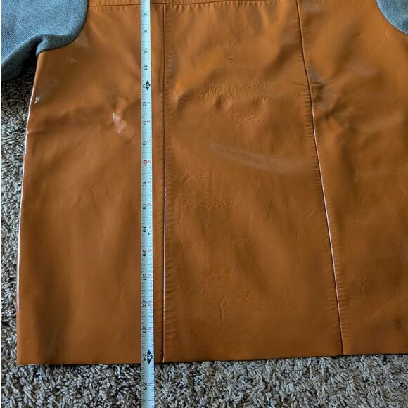 Marni x H&M Orange Patent Leather Cotton Shirt Short Sleeve Top, size 10 - Picture 7 of 8